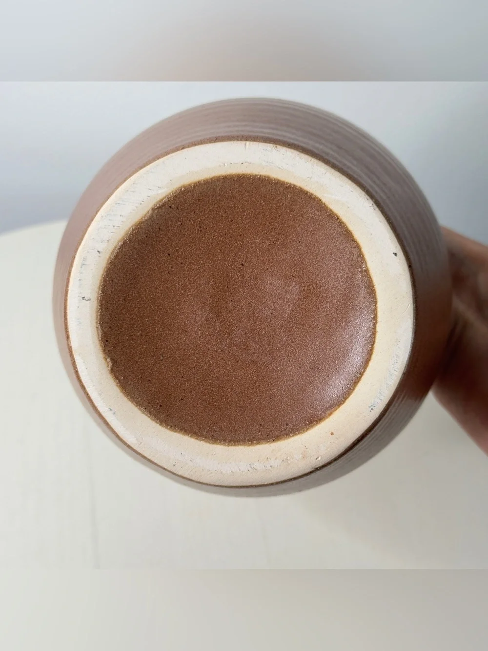 Brown Ceramic Moon Jar Vase